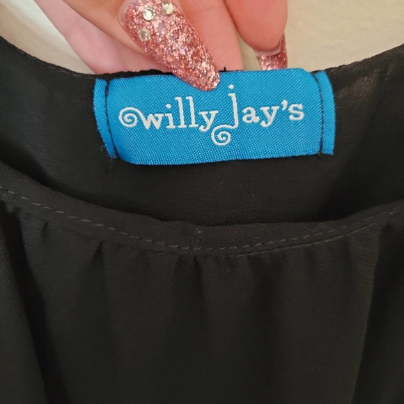 Willy Jay's Black Layered Tank Top Size Small - Picture 4 of 10